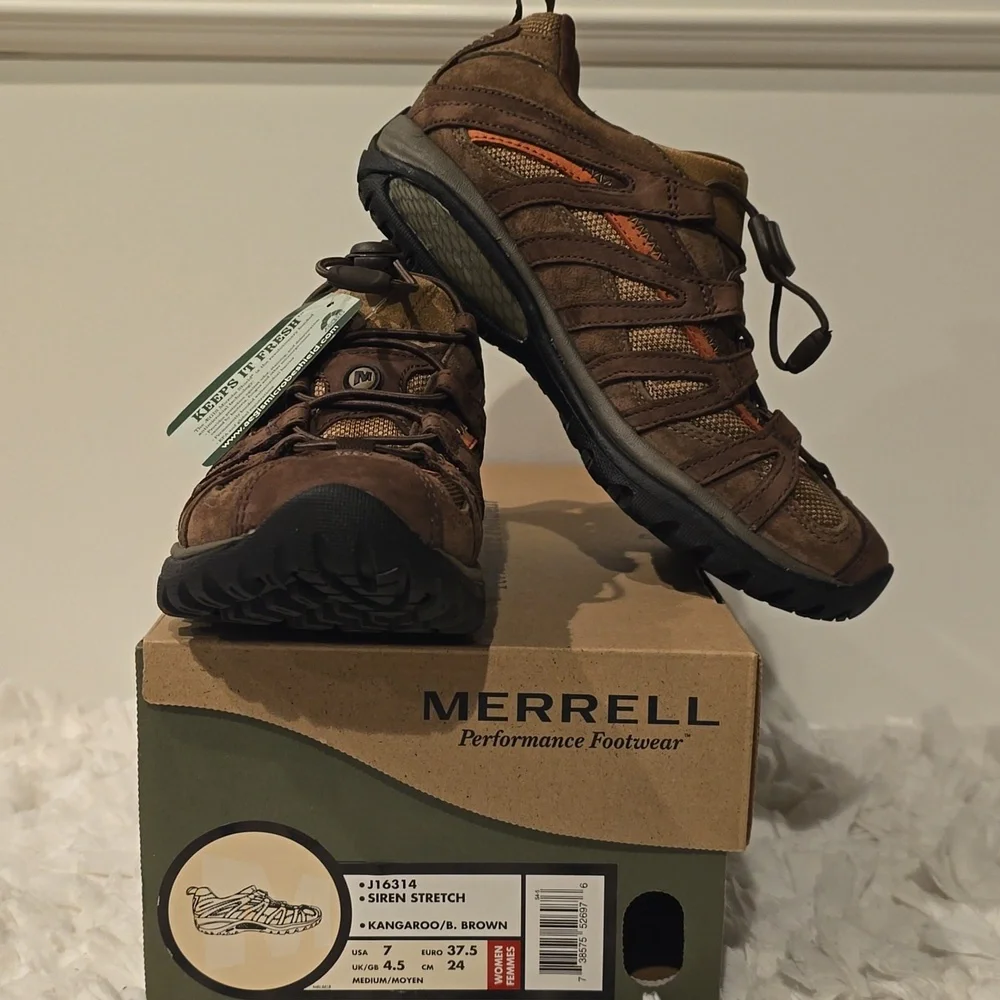 Merrell Siren Stretch Women's Brown And Orange Size 7 Hiking Shoes - Picture 11 of 11